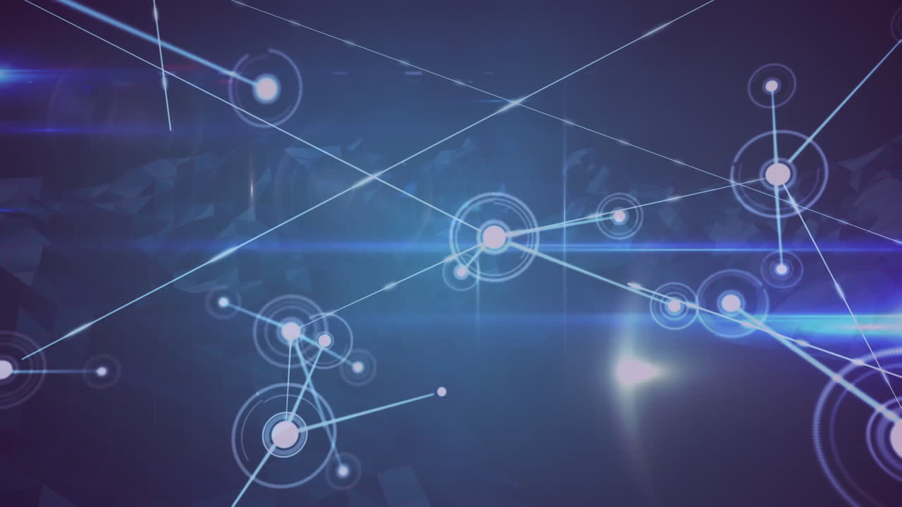 animación de redes de conexiones sobre montañas giratorias