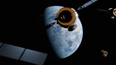 Animation-Des-Mond-zu-Erde-Satellitenübergangs