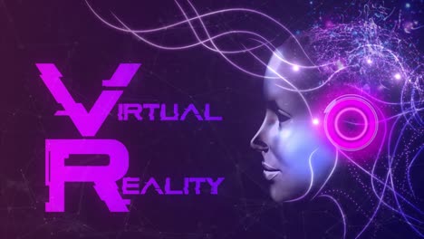 hermoso concepto de diseño de movimiento animado de una persona virtual simulada por computadora de alta tecnología que representa el concepto de realidad virtual vr ar