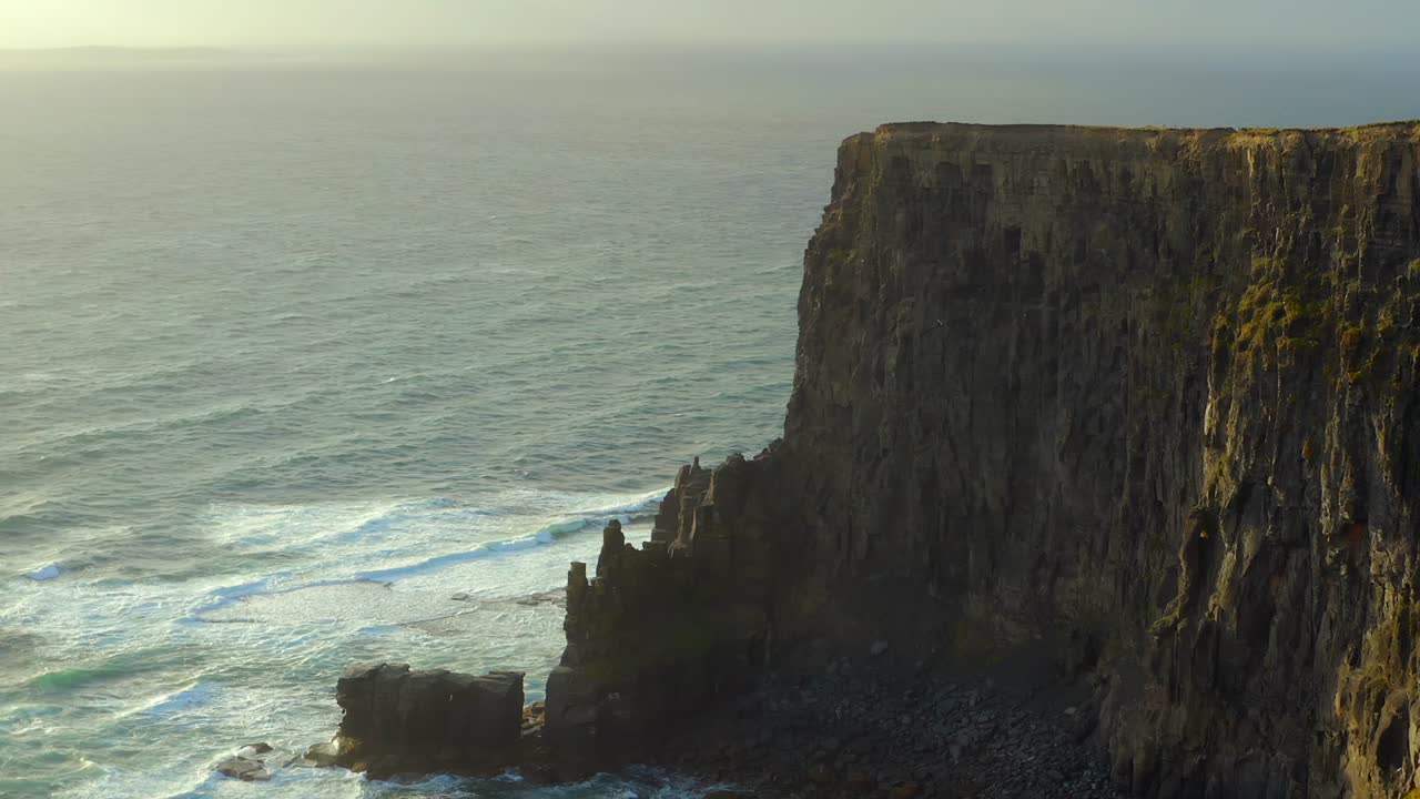 Static shot of spectacular cliff in County Clare