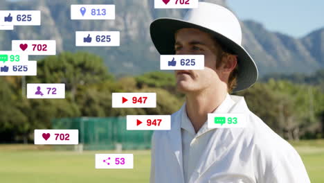 Animación-Del-Procesamiento-De-Datos-Digitales-Sobre-Un-árbitro-De-Cricket-Caucásico-En-El-Campo