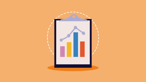 clipboard with statistics infographic animation