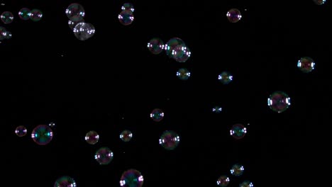 soap bubbles on black background