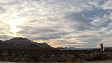 Driving-along-Highway-14-in-Mojave,-California-by-the-Golden-Queen-Mine