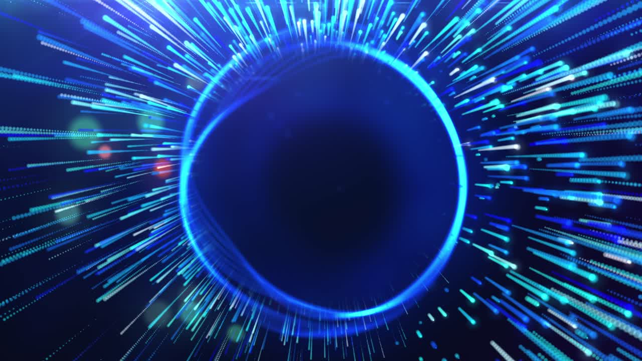 Abstract Blue Circle with Lines Background