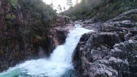 beautiful mountain creek flowing among rocks