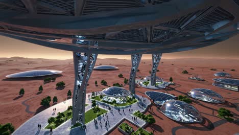 mars colony cityscape