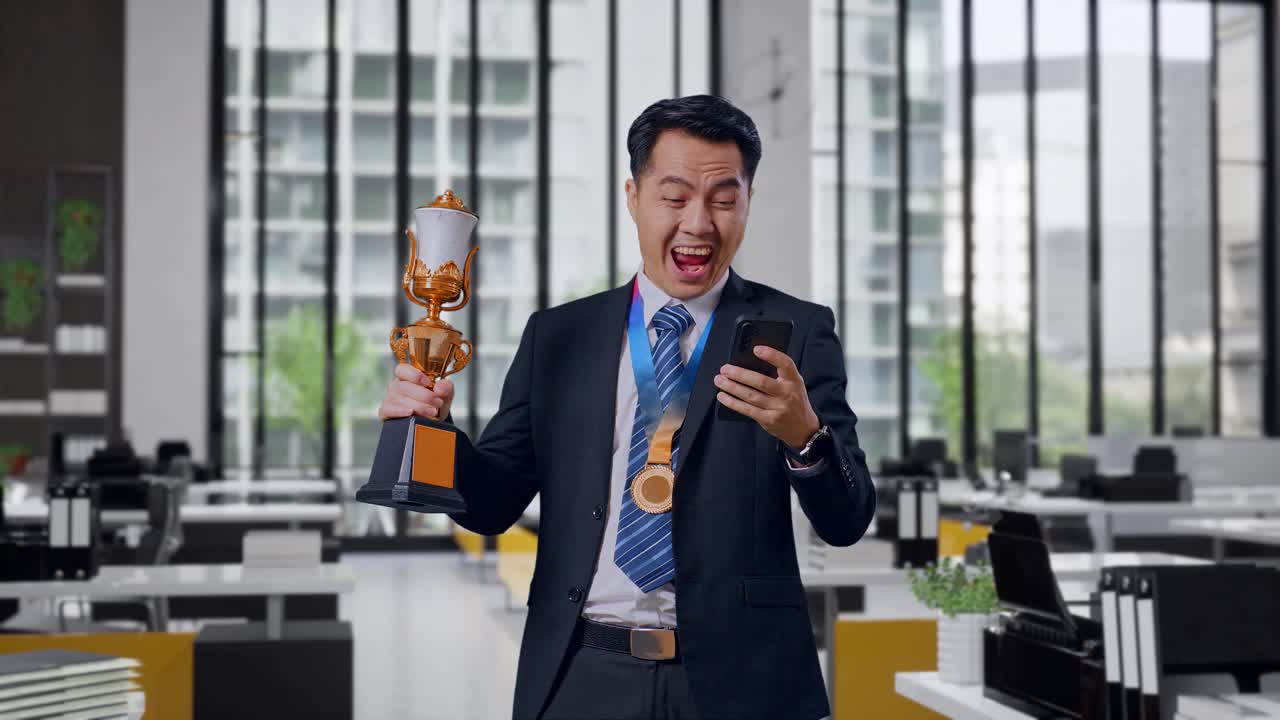 Businessman Celebrating a Win