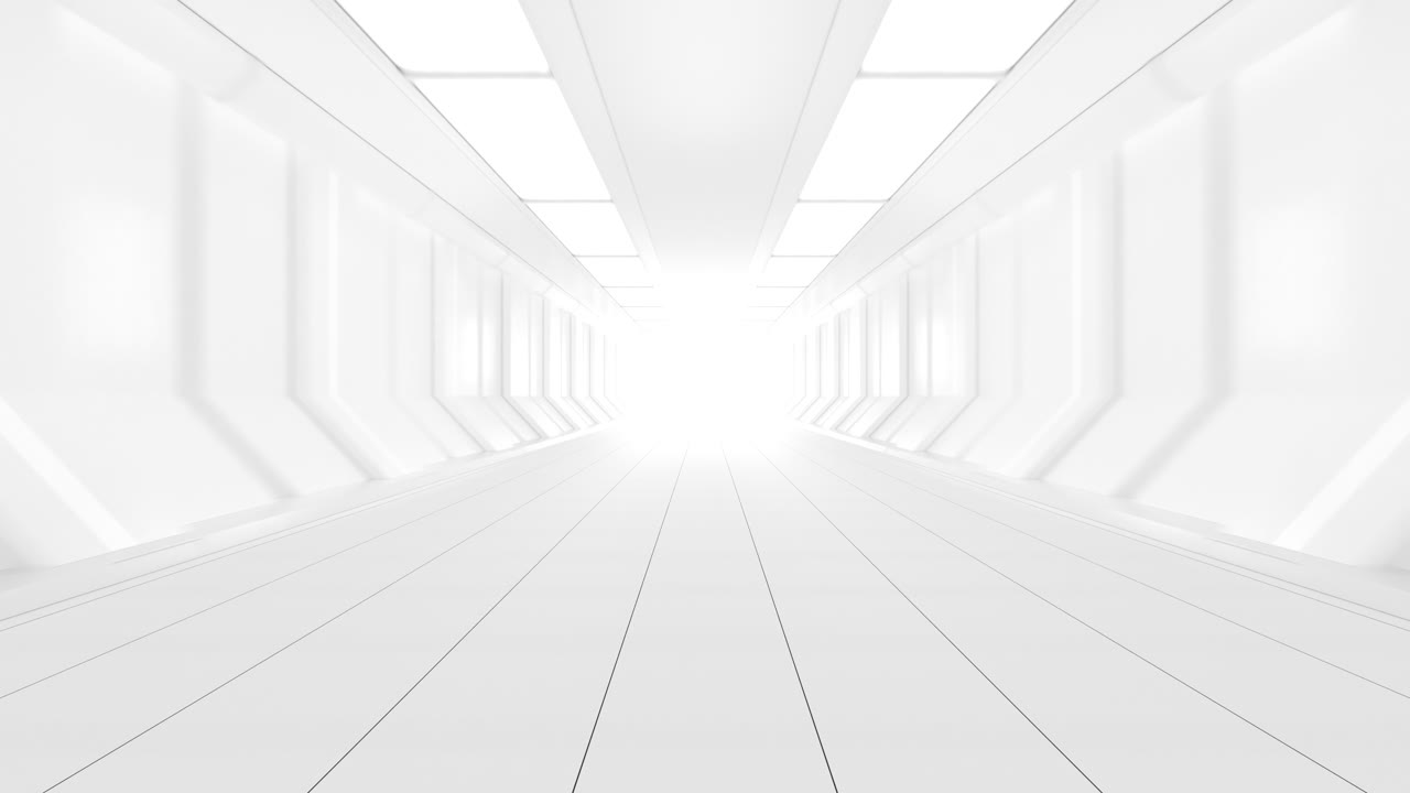 White science fiction tunnel, 3d rendering.