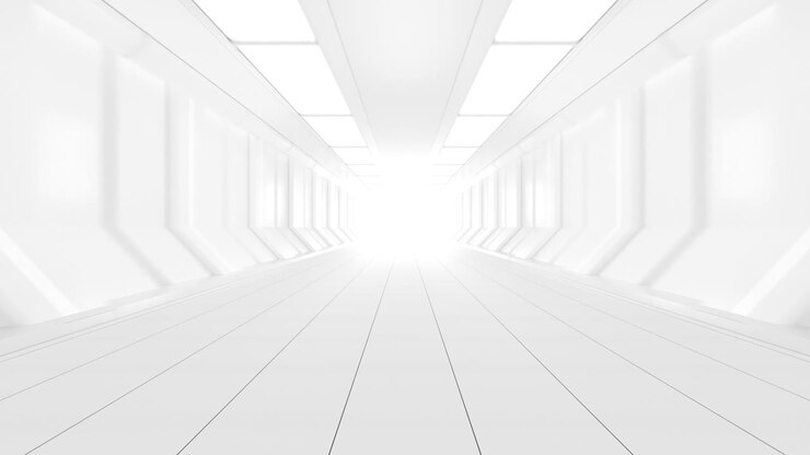 White science fiction tunnel, 3d rendering.