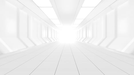 white science fiction tunnel, 3d rendering.