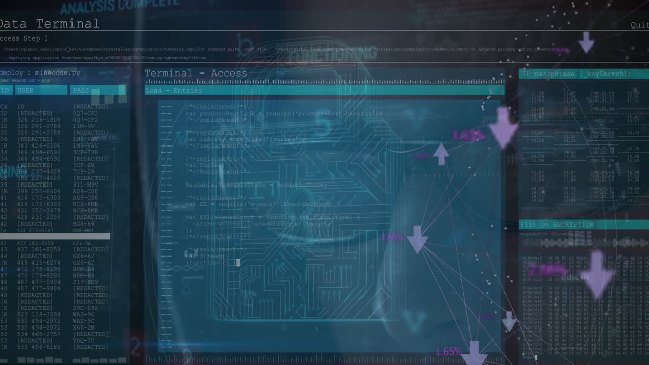 animación del candado de seguridad sobre el procesamiento de datos en fondo oscuro