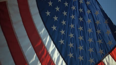 Closeup-of-American-flag-blowing-in-wind