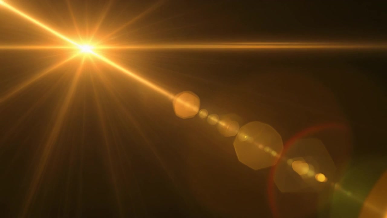 Effetto Golden Lens Flare su sfondo nero