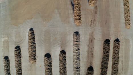 aerial view of industrial storage piles