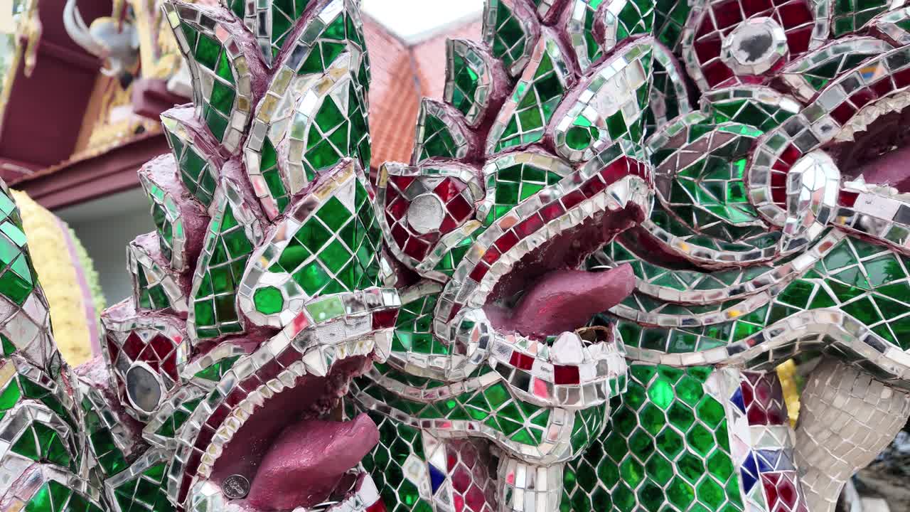 Snakes buddhist temple symbol religious heritage thai Thailand Southeast Asia smarald color