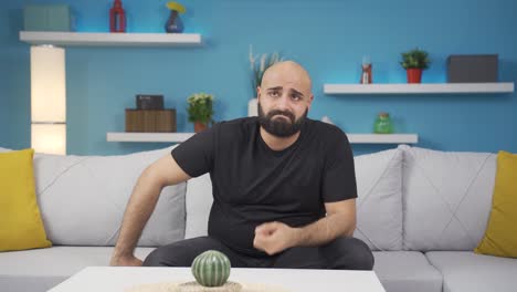 unhappy thinking man.