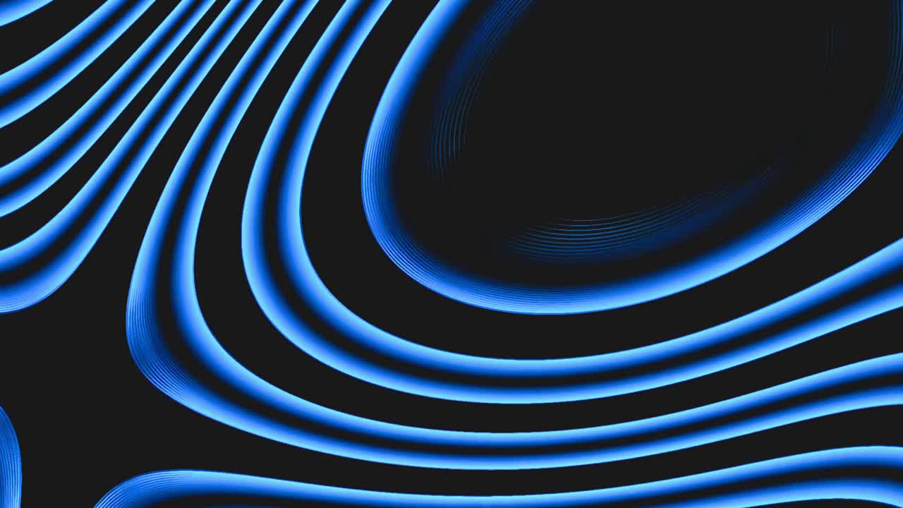 Glowing Blue Curved Lines Abstract Motion Background