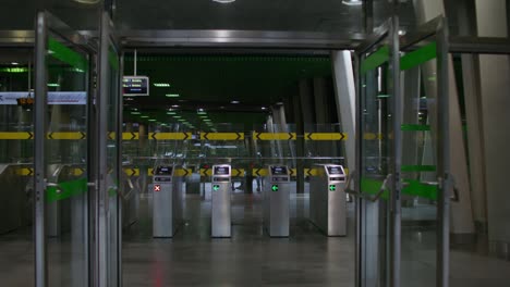 person entering subway station