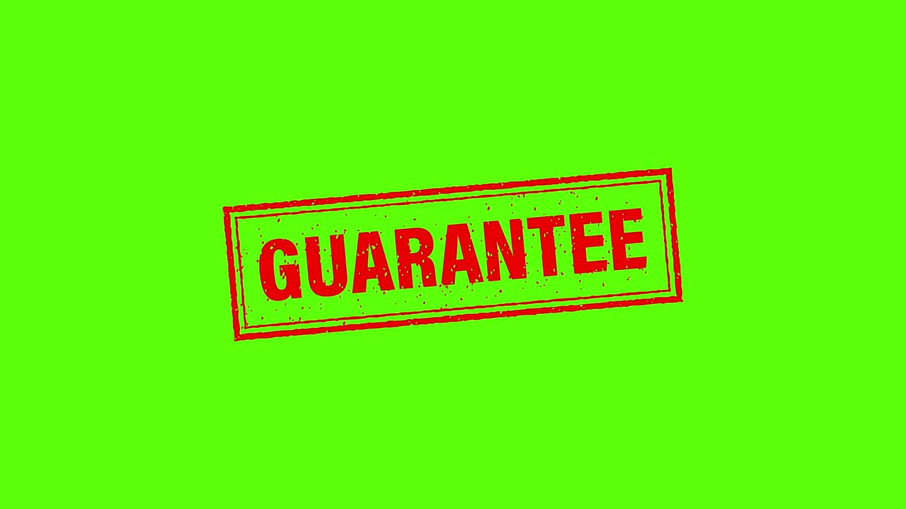 Customer satisfaction guaranteed red badge and banner. Motion graphics.