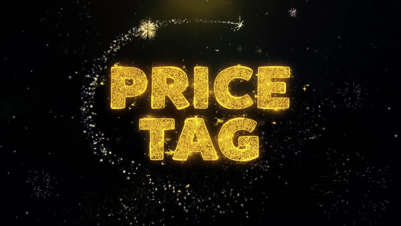 Price Tag with Fireworks