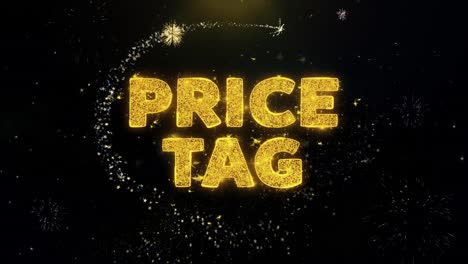 price tag with fireworks