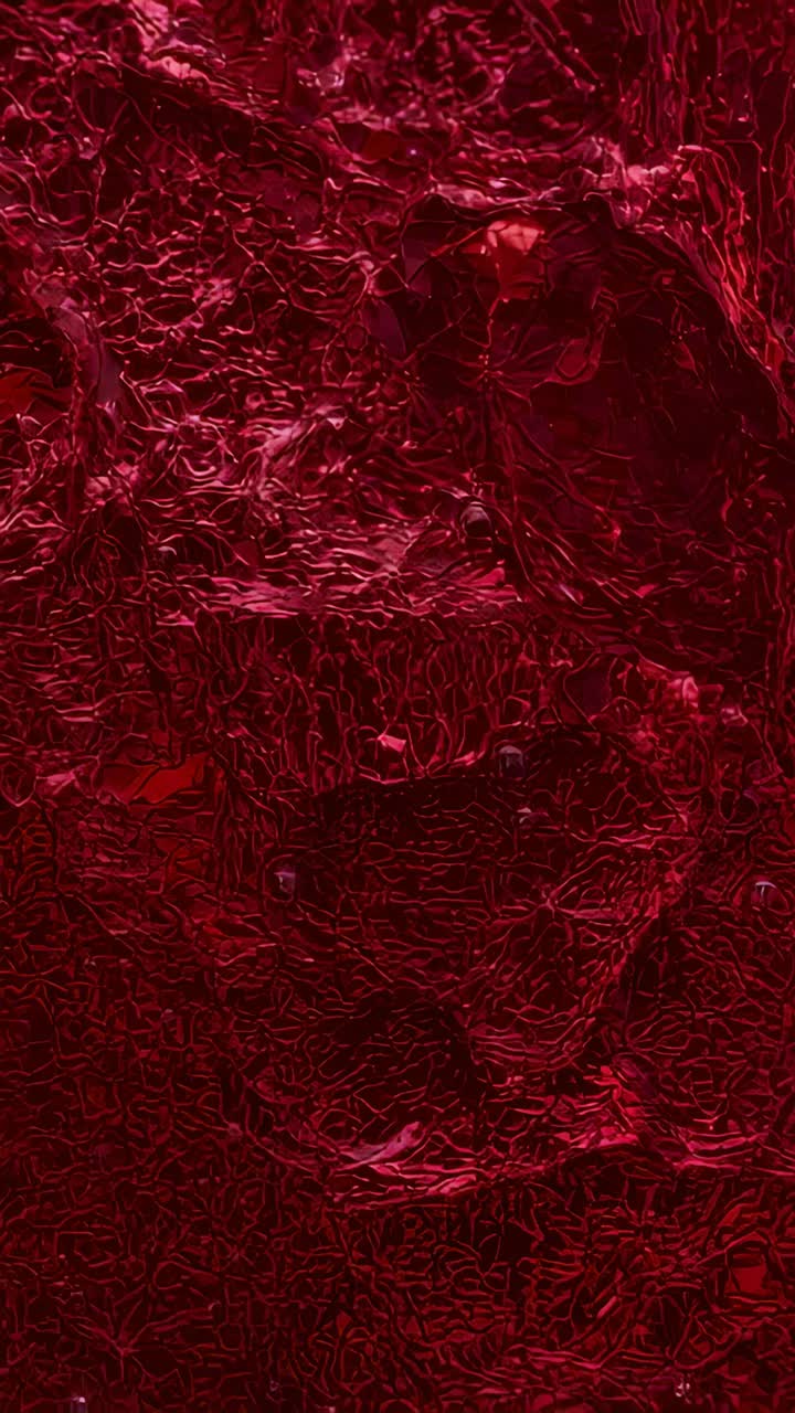 Vertical video: Light shift causing red glossy surface shimmering in studio closeup, showing ridges