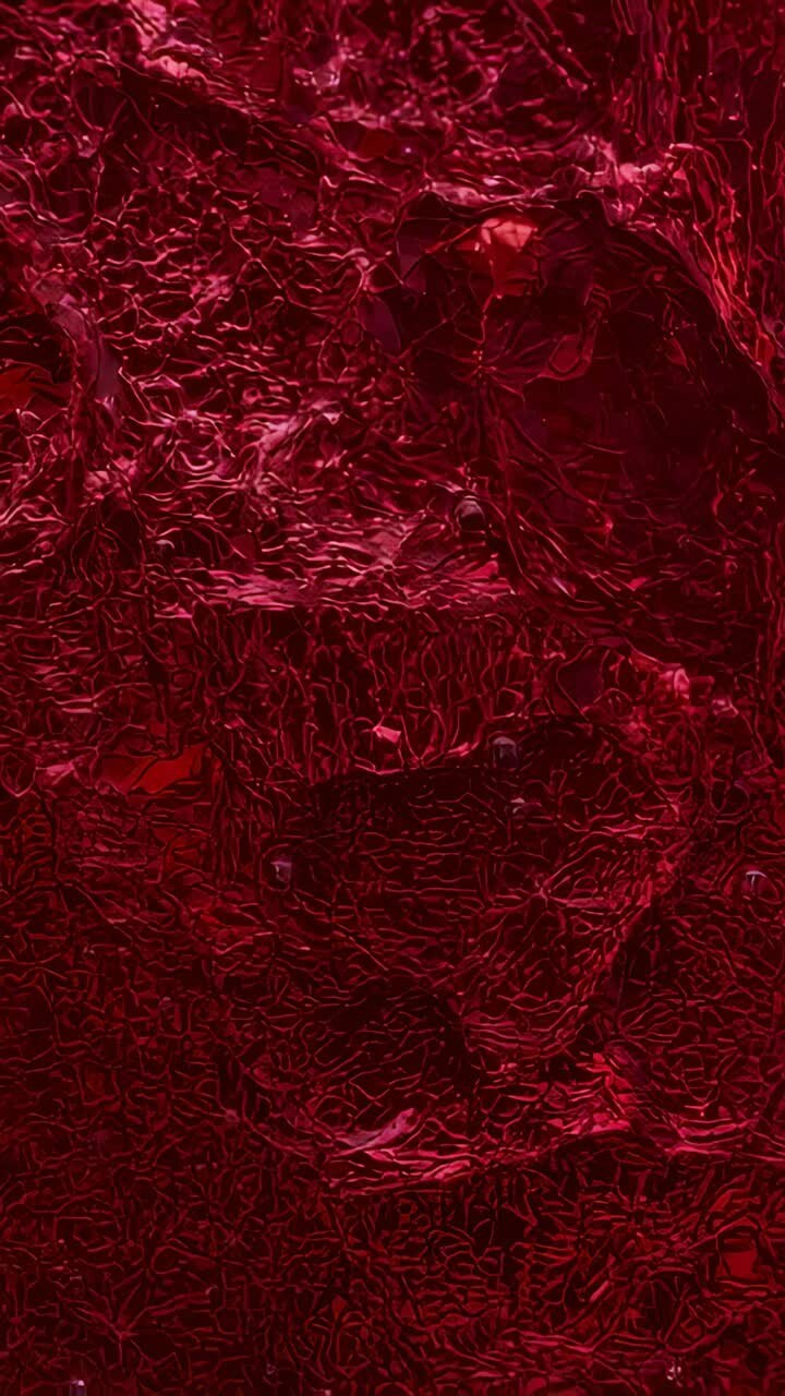 Vertical video: Light shift causing red glossy surface shimmering in studio closeup, showing ridges