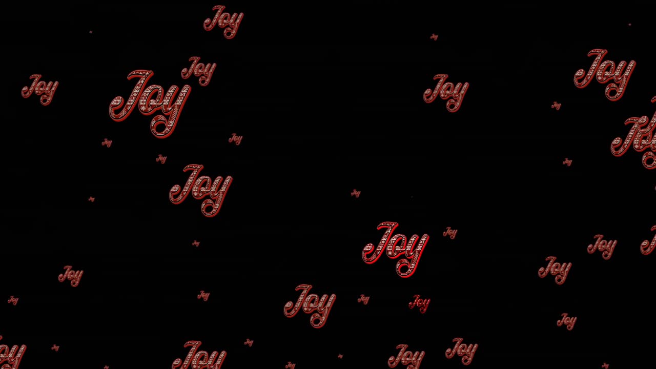 animación de texto de alegría en repetición en navidad sobre fondo negro
