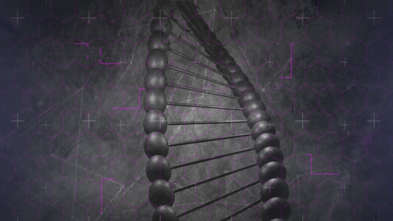 dna 가닥 위의 모양의 애니메이션