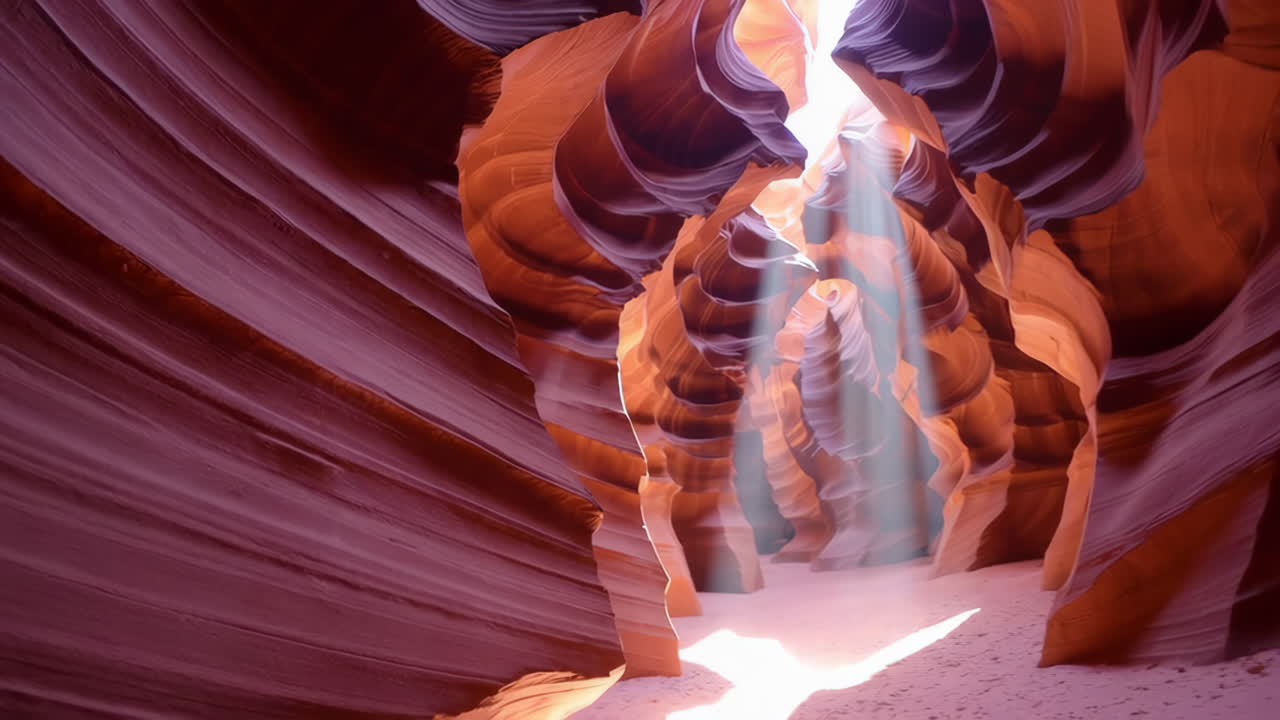 Stunning Light Beams in Antelope Canyon Slot Formations