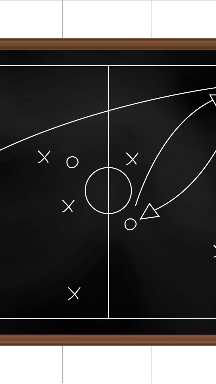 Animation of sports game strategy on white squared paper background