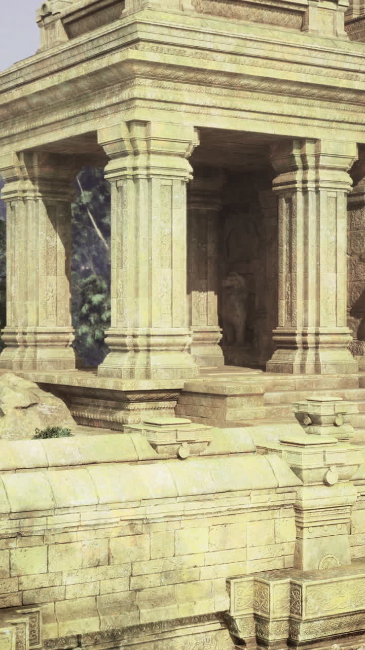 Ancient temple ruins surrounded by lush greenery unveil historical secrets