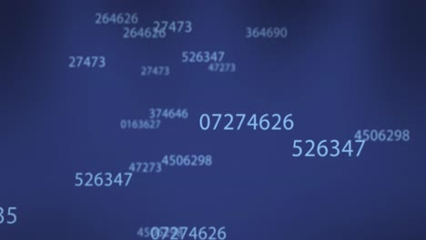 animation of looping changing numbers against blue background