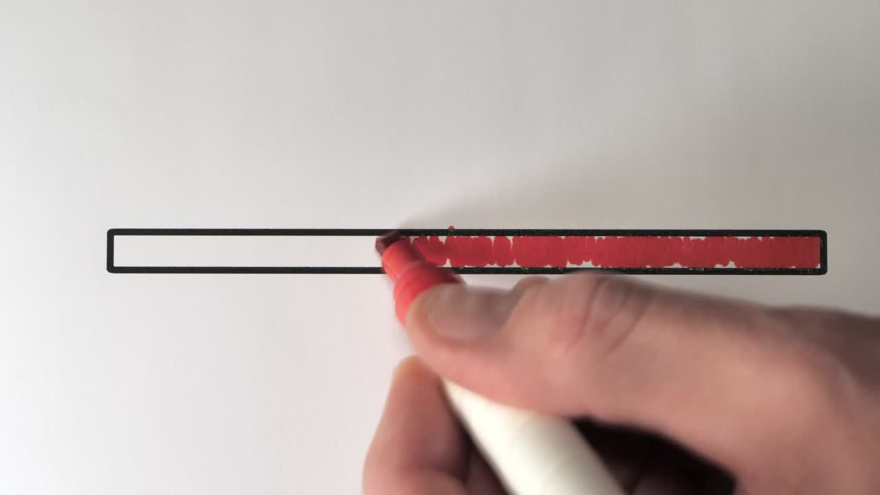 애니메이션 개념 아이디어에 로딩 바의 빨간 전체 바