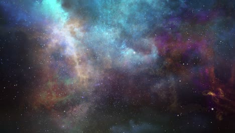 vuelo espacial a través de la nebulosa