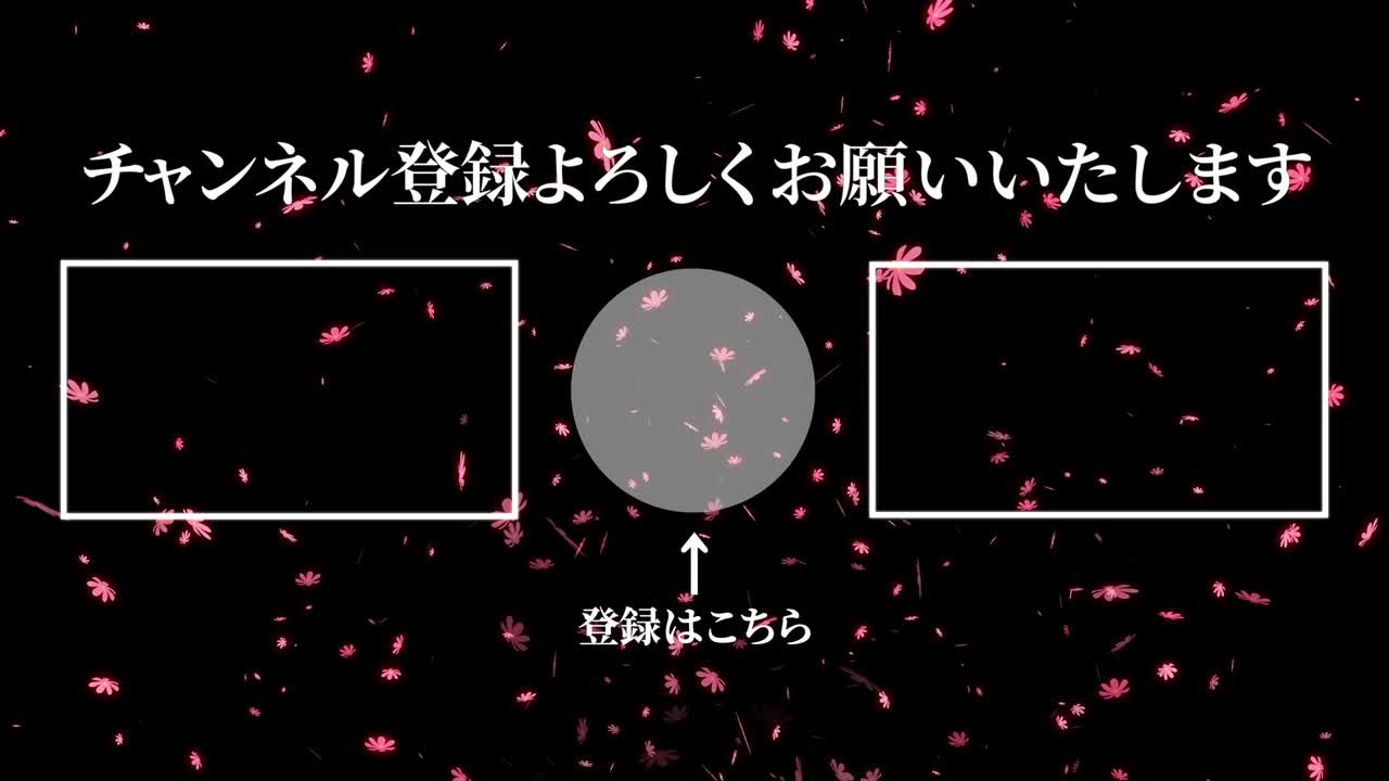 코스모스 꽃 입자 일본어 엔드 카드 모션 그래픽