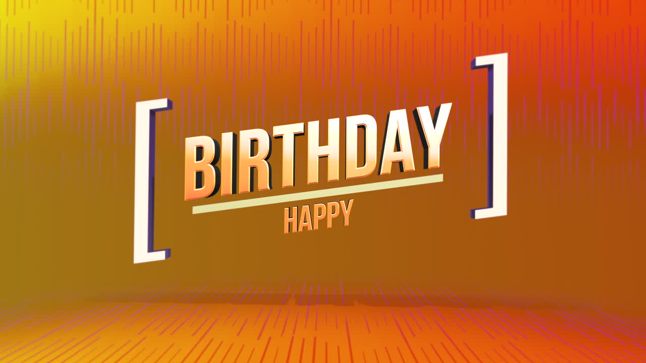 saludos de cumpleaños brillantes y coloridos con felices cumpleaños en gradiente naranja y amarillo