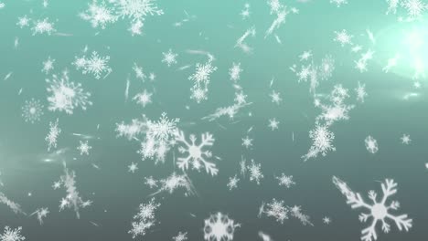 sneeuwvlokken vallen op een groene achtergrond