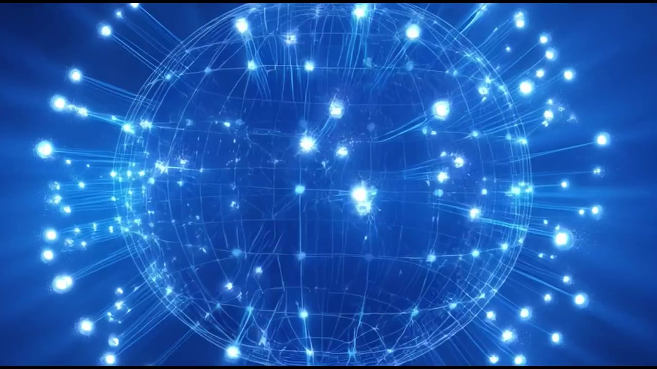 Digital Globe with Expanding Network Connections and Glowing Data Nodes