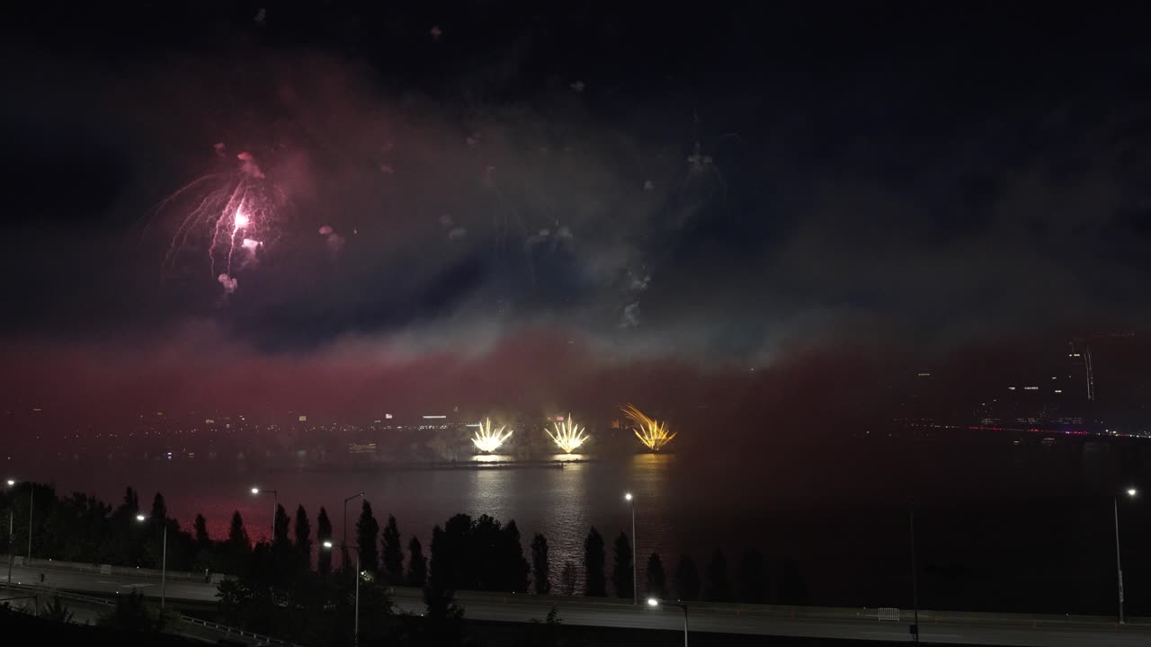 Seoul Fireworks Festival 2024 Top View ,South Korea