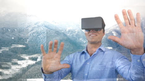 hombre usando vr video