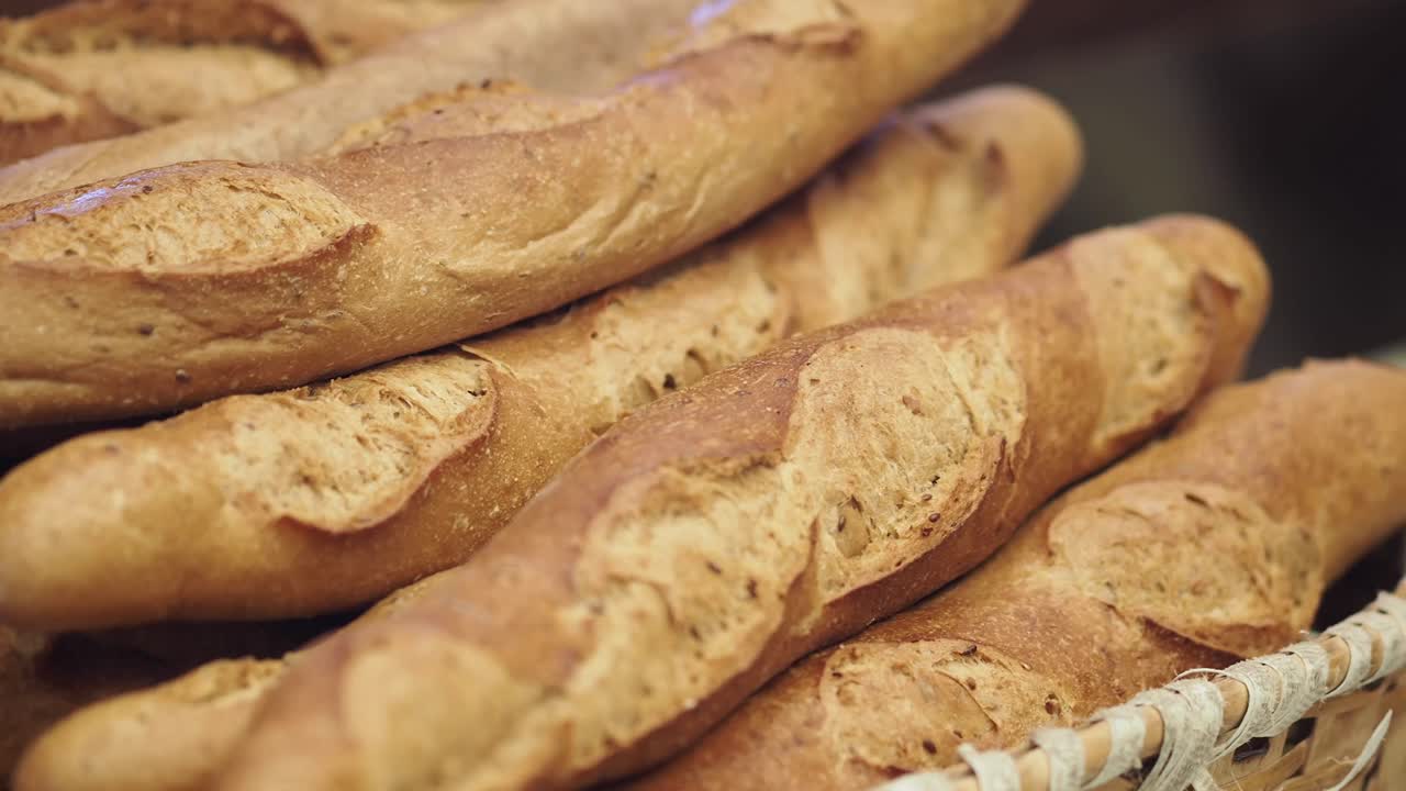 Pile of Freshly Baked Baguettes