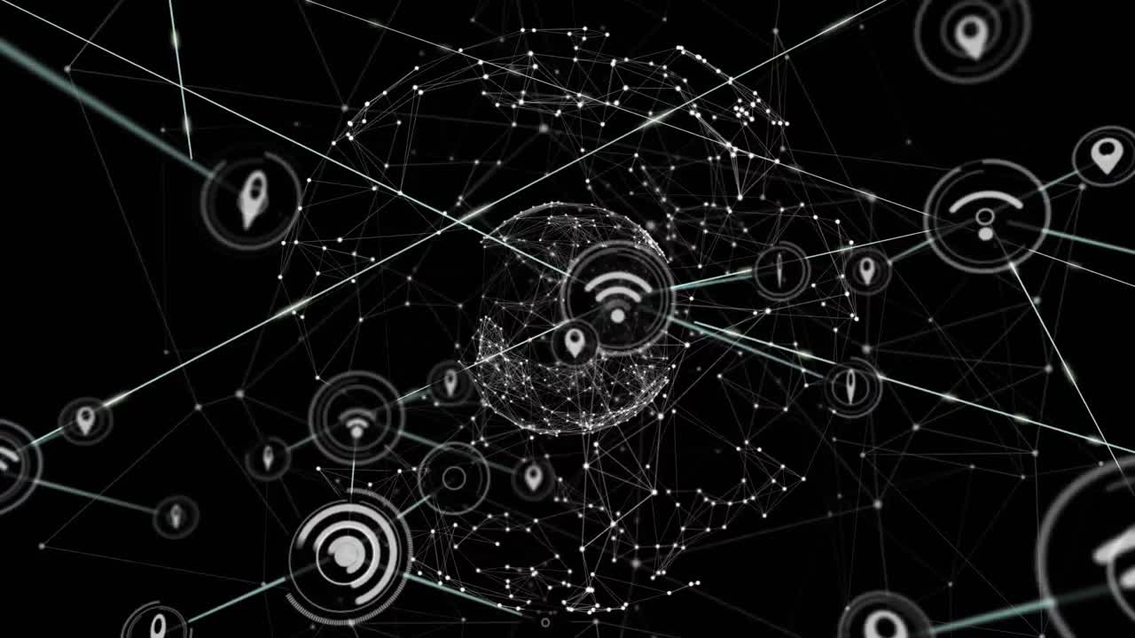 animación del globo con redes de conexiones