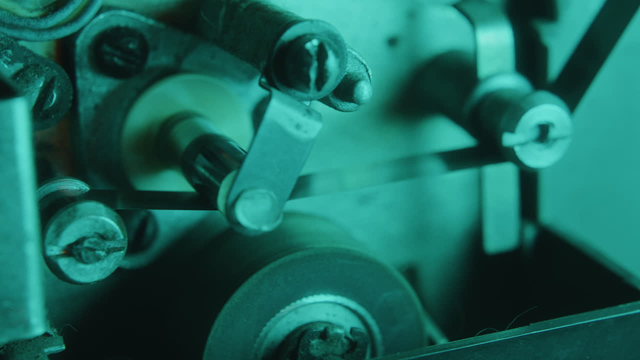 Internal Details of Retro Analog Tape Player in Operation