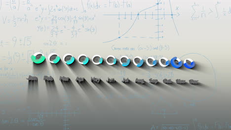 Animation-of-data-processing-over-mathematical-equations-on-white-background