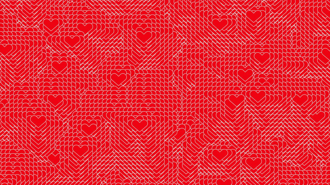 patrón de corazones rojos