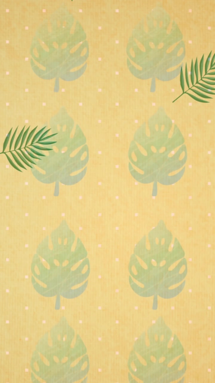 Animation of leaves over leaves on orange background