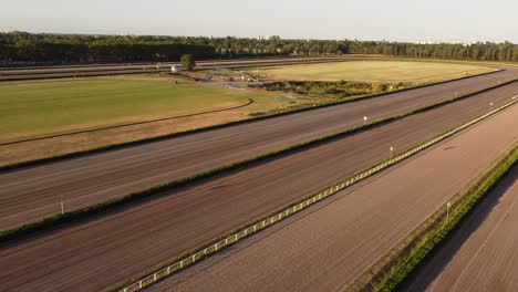 Flying-Low-Over-Large-Empty-Racecourse-Of-San-Isidro-In-Buenos-Aires,-Argentina