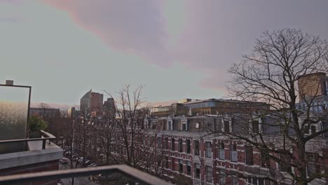 Time-lapse-at-a-street-in-the-Hague,-Netherlands